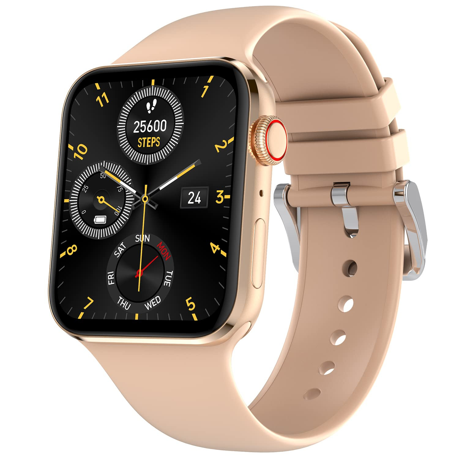 Fire-Boltt Visionary 178 AMOLED Bluetooth Calling Smartwatch with 368  448 Pixel Resolution Rotating Crown  60Hz Refresh Rate 100 Sports Mode TWS Connection Voice Assistance Gold