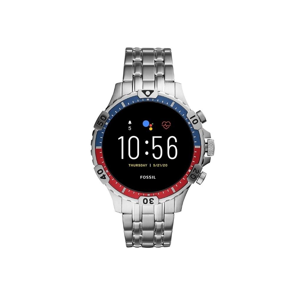 Fossil Gen 5 Touchscreen Men&#039;s Smartwatch with Speaker, Heart Rate, GPS, Music Storage and Smartphone Notifications - Silver