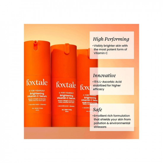 Foxtale 15% Vitamin C Face Serum for Glowing Skin, With Pure L-Ascorbic Acid