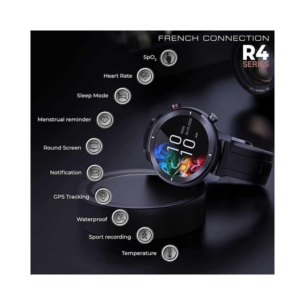 French Connection R4 Series smartwatch with Full Touch HD Screen - Rose Gold (Mesh)