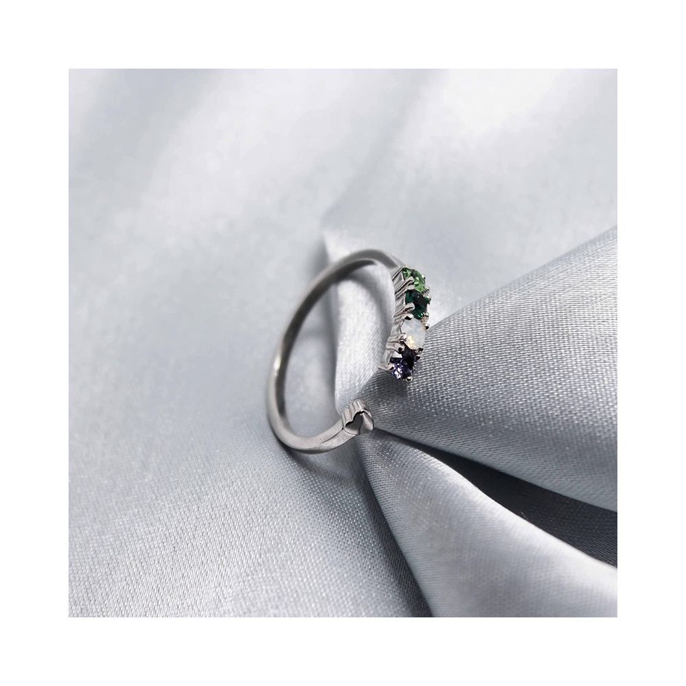 GIVA 925 Sterling Silver Gemstone Little Heart Ring , Adjustable