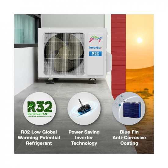 Godrej 1 Ton 5 Star 5-In-1 Convertible Cooling Inverter Split AC Copper I-Sense Technology 2023 Model AC 1T EI 12TINV5R32-GWA Split  AC 1T EI 12TINV5R32-RWB Split White