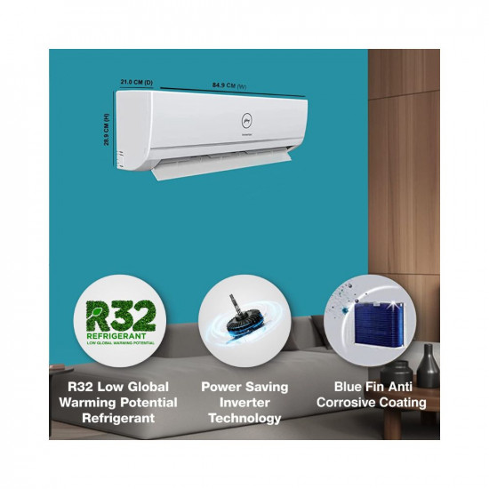 Godrej 1.4 Ton 3 Star, 5-in-1 Convertible Cooling, Inverter Split AC (Copper, I-Sense Technology, 2023 Model, AC 1.5T EI 18TINV3R32 WWC, White)