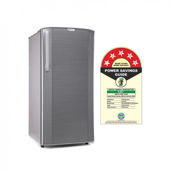 Godrej 180 L 5 Star Inverter, Turbo Cooling Technology, With 24 Days Farm Freshness Direct Cool Single Door Refrigerator(2023 Model, RD EDGENEO 207E THI JT ST, Jet Steel)