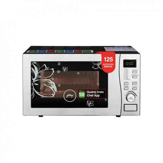Godrej 19 L Digital Display Convection Microwave Oven With 125 Instacook Menus GMX 519 CP1 PZ White Rose Stainless Steel Cavity With Godrej Instachef App