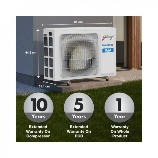 Godrej 2 Ton 5 Star, 5-In-1 Convertible Cooling, Inverter Split AC (Copper, 4-way Air Swing, 2023 Model, EI 24LINV5R32-WWR, White)