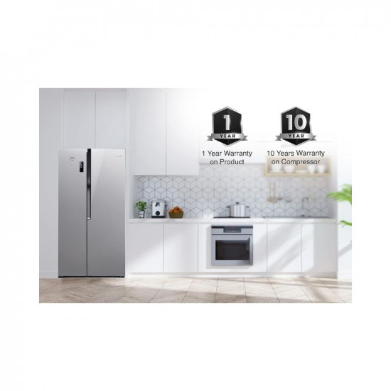 Godrej 564 L Multi Air Flow System, With Advanced Controls Frost Free Side-By-Side Refrigerator(RS EONVELVET 579 RFD PL ST, Platinum Steel)