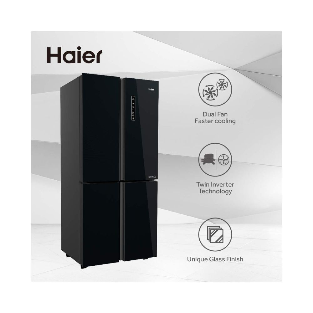 Haier 531 L Inverter Frost-Free Side-by-Side Refrigerator (HRB-550KG, Black,Convertible)