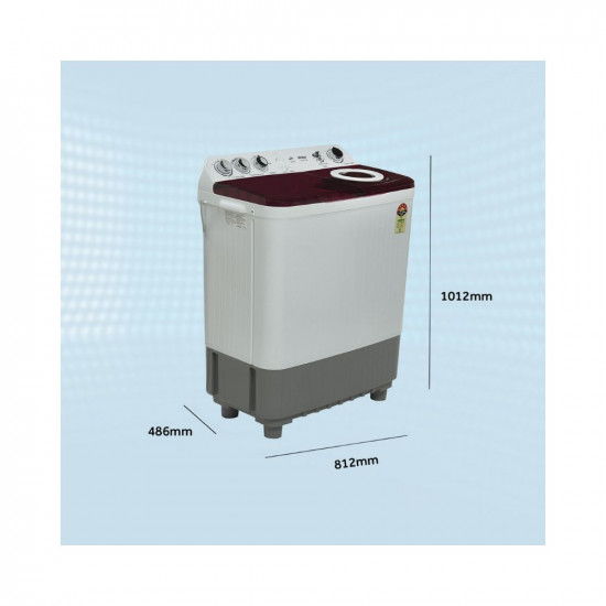 Haier 85 Kg 5 Star Voltex Pulsator Semi-Automatic Top Load Washing Machine 2023 Model HTW85-186Burgandy