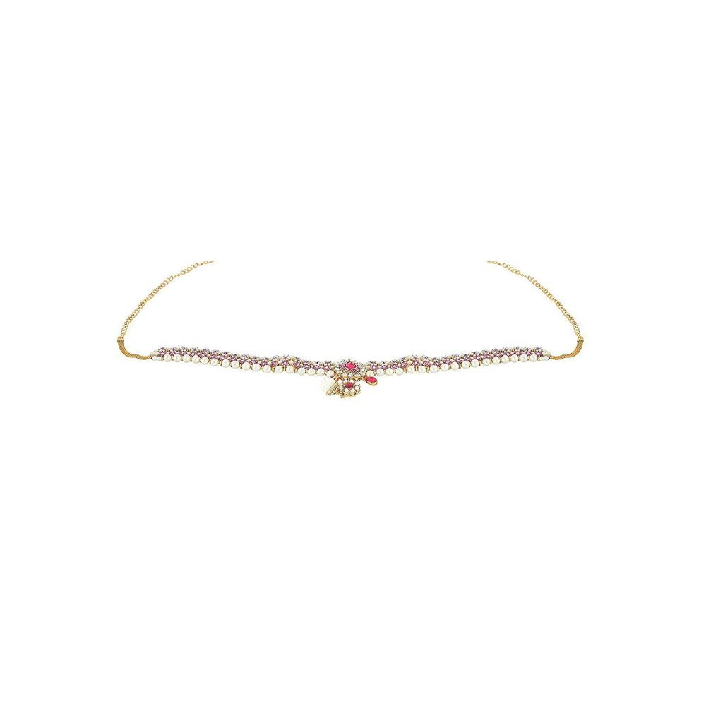 Handicraft Kottage Gold Plated Ruby Beautiful Belly Chain (Kamarband) for Women,Girls (HK-KB-03)