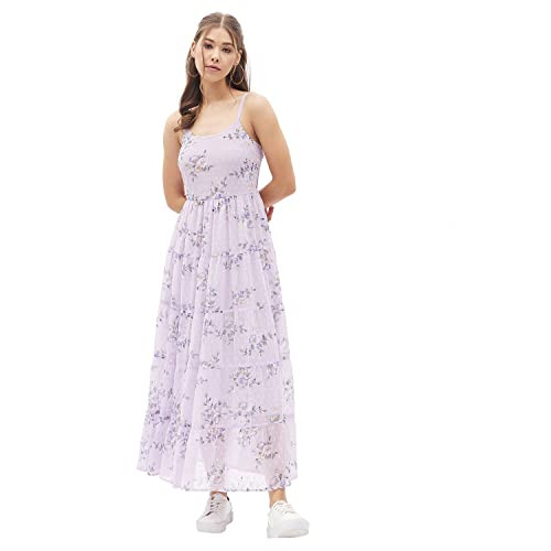 Harpa Women's Cotton A-Line Standard Length Dress (GR6261_Mauve_XL