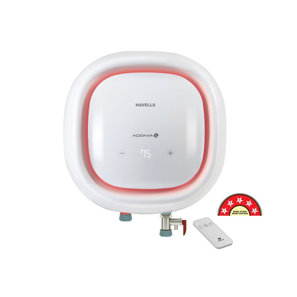 Havells Adonia R 25-Litre Vertical Storage Water Heater (Geyser) White with Remote Control