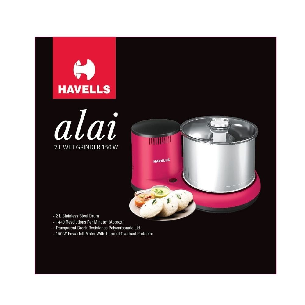 Havells Alai 2 Litre 150 watt Wet Grinder Pink