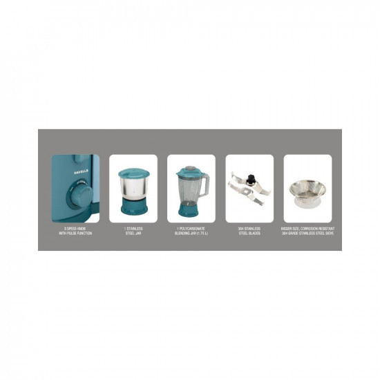 Havells Electro 2 Jar 700 Watts Heavy Duty Juicer Mixer Grinder21000 Rpm2L Detachable Pulp ContainerLarge Size 175Ltr Polycarbonate Blending Jar2 Yr Product Warranty  5 Yr Motor Warranty Blue