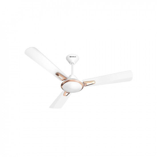 Havells Festiva Prime Decorative BLDC 1200mm Energy Saving with Remote Control 5 Star Ceiling Fan (Pearl White LT Copper, Pack of 1)