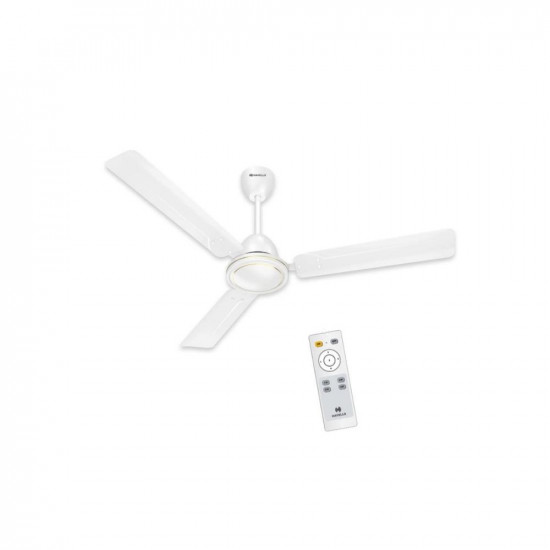 Havells Glaze Decorative BLDC 1200mm Energy Saving with Remote Control 5 Star Ceiling Fan (White, Pack of 1)