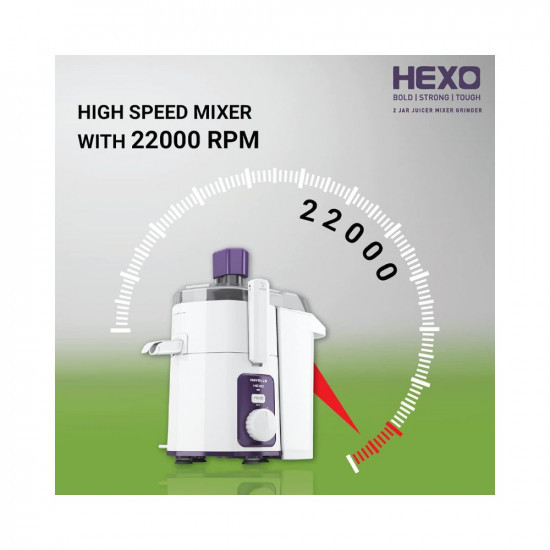 Havells Hexo 1000 watts juicer White  Purple GHFJMDJV100