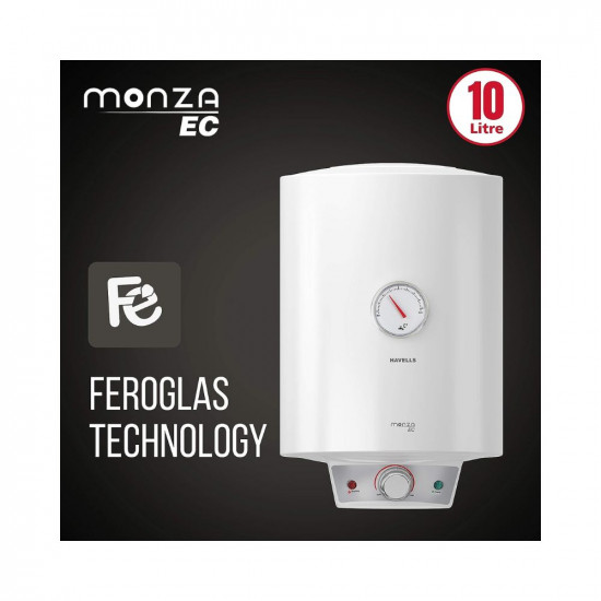 Havells Monza EC 25 L Storage Water Heater, Metallic Body, 2000 W, With Free Flexi Pipe and Free Installation, Warranty: 7 Yr on Inn. Container; 4 Yr on Heating Element; 2 Yr Compre., (White)