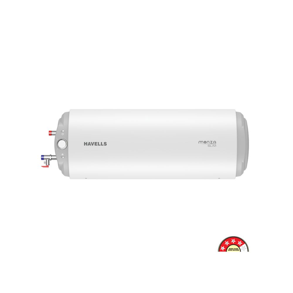 Havells Monza Slim 25-Litre Left Horizontal Storage Water Heater (Geyser), White
