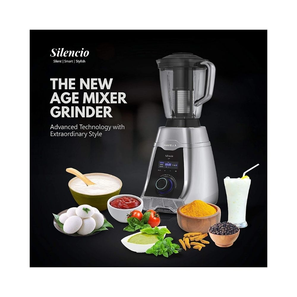 Havells Silencio Lowest Noise 4 Jar Mixer Grinder Grey Black