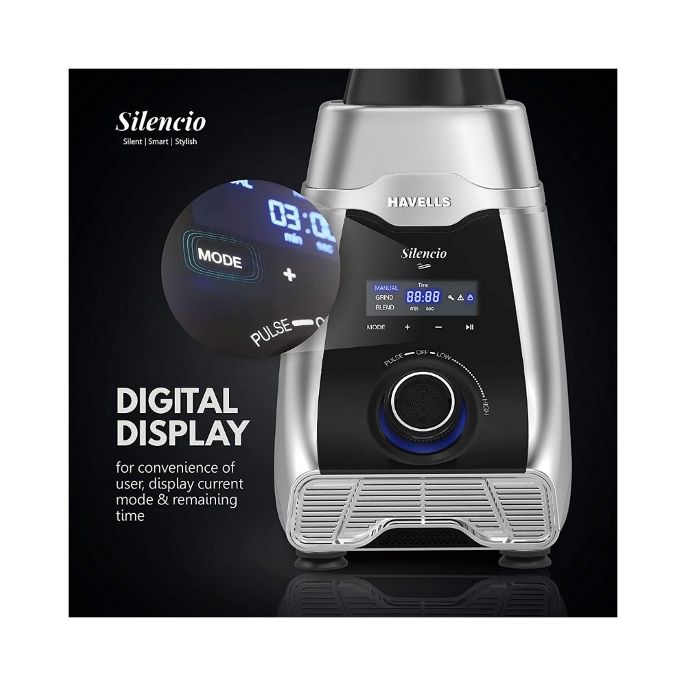 Havells Silencio Lowest Noise 4 Jar Mixer Grinder Grey Black