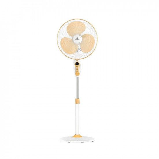 Havells Sprint 400mm Energy Saving with Remote Control BLDC Pedestal Fan (White Yellow, Pack of 1)