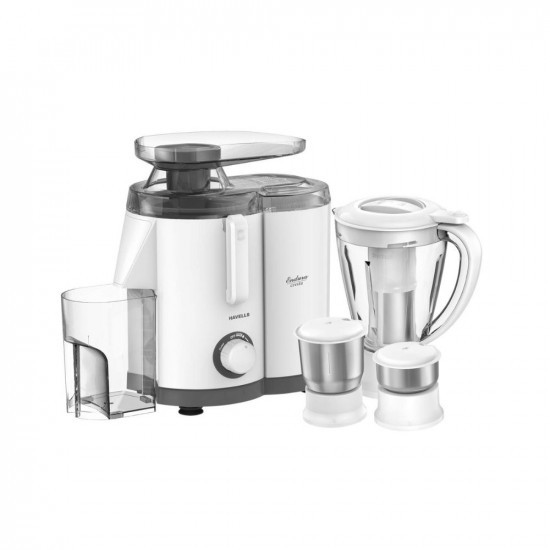 Havells Stainless Steel Endura Cresta Juicer Mixer Grinder 500W 4 Jar White And Grey 500 Watts