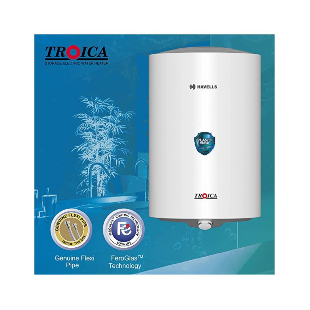 Havells Troica 15-Litre Vertical Storage Water Heater (Geyser) White
