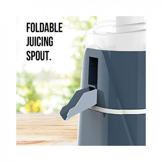 Havells Vitonica 500W Juicer Mixer Grinder with 3 Stainless Steel Jar Large Size Pulp ContainerFoldable Juicing Spout 2 Yr Product Warranty  5 Yr Motor warranty White  Blue
