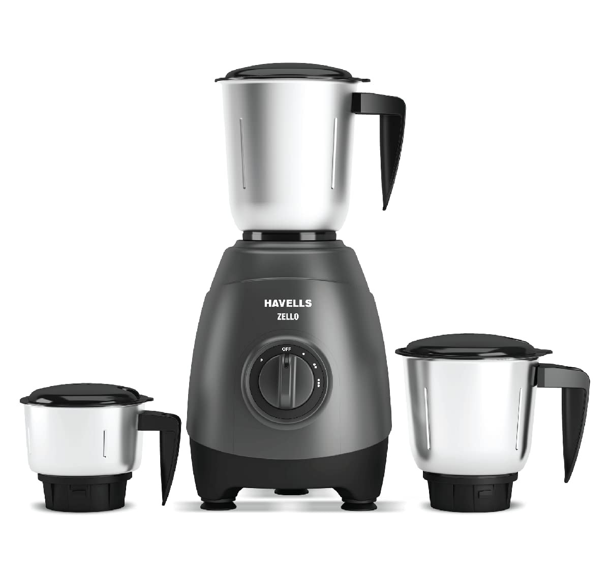 Havells Zello 3 Jar Mixer Grinder Grey750 Watt