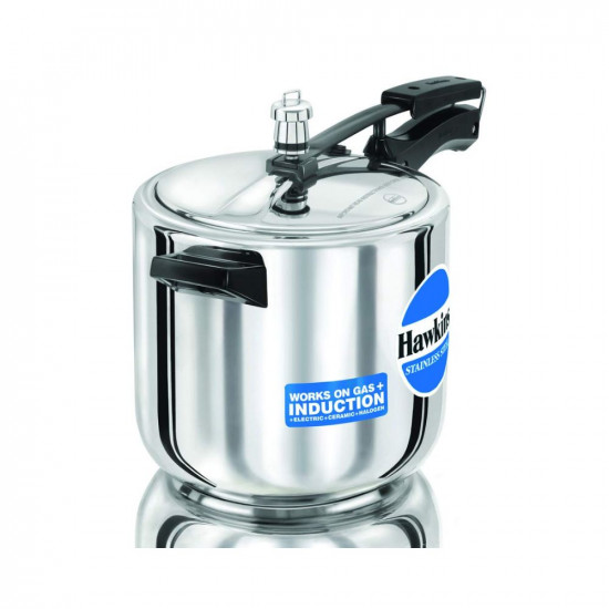 Hawkins 6 Litre Inner Lid Pressure Cooker Stainless Steel Cooker Induction Cooker Silver HSS60
