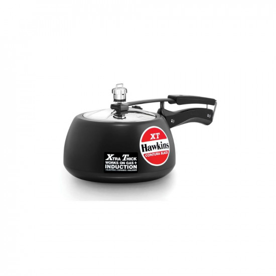 Hawkins Contura Black XT Induction Compatible Inner Lid Aluminium Pressure Cooker 3 Litre Black CXT30