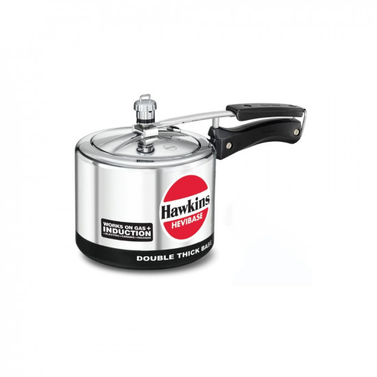 Hawkins Hevibase Induction Compatible Aluminium Inner Lid Pressure Cooker 3 Litre Silver IH30