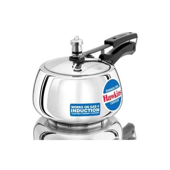 Hawkins Stainless Steel Contura 3 Litre Inner Lid Pressure Cooker Induction Compatible