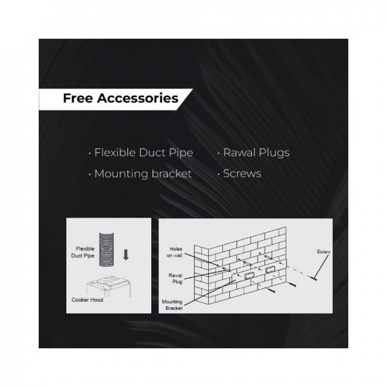Hindware Smart Appliances Skyla Neo 60 Cm kitchen chimney comes with Autoclean technology and maximum suction power 1350 m3hr having filterless and motion sensor technology Black 60cm