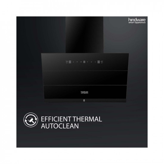 Hindware Smart Appliances Skyla Neo 60 Cm kitchen chimney comes with Autoclean technology and maximum suction power 1350 m3hr having filterless and motion sensor technology Black 60cm
