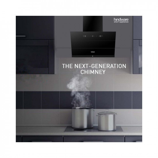 Hindware Smart Appliances Skyla Neo 60 Cm kitchen chimney comes with Autoclean technology and maximum suction power 1350 m3hr having filterless and motion sensor technology Black 60cm