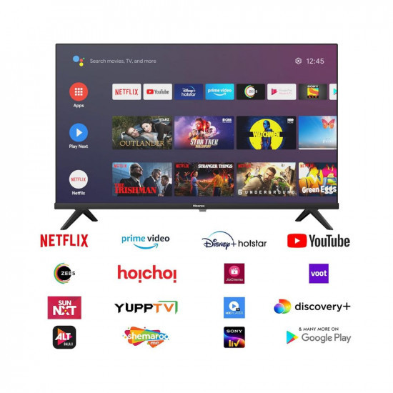 Hisense 108 cm 43 inches Android 11 Series Full HD Smart Certified Android LED TV 43A4G Black  DTS Virtual X  Dolby Audio