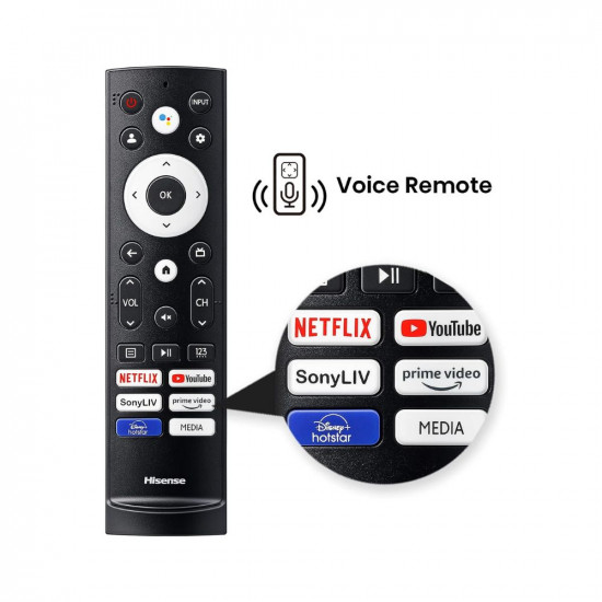 Hisense 108 cm (43 inches) Bezelless Series 4K Ultra HD Smart LED Google TV 43A6H (Black)