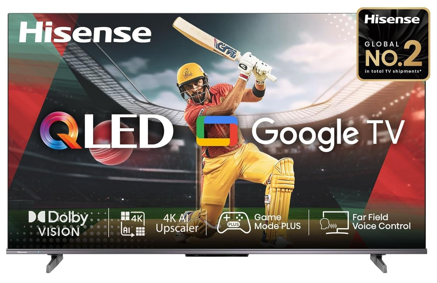 Hisense 108 cm 43 inches E68N Series 4K Ultra HD Smart Google QLED TV 43E68N Grey