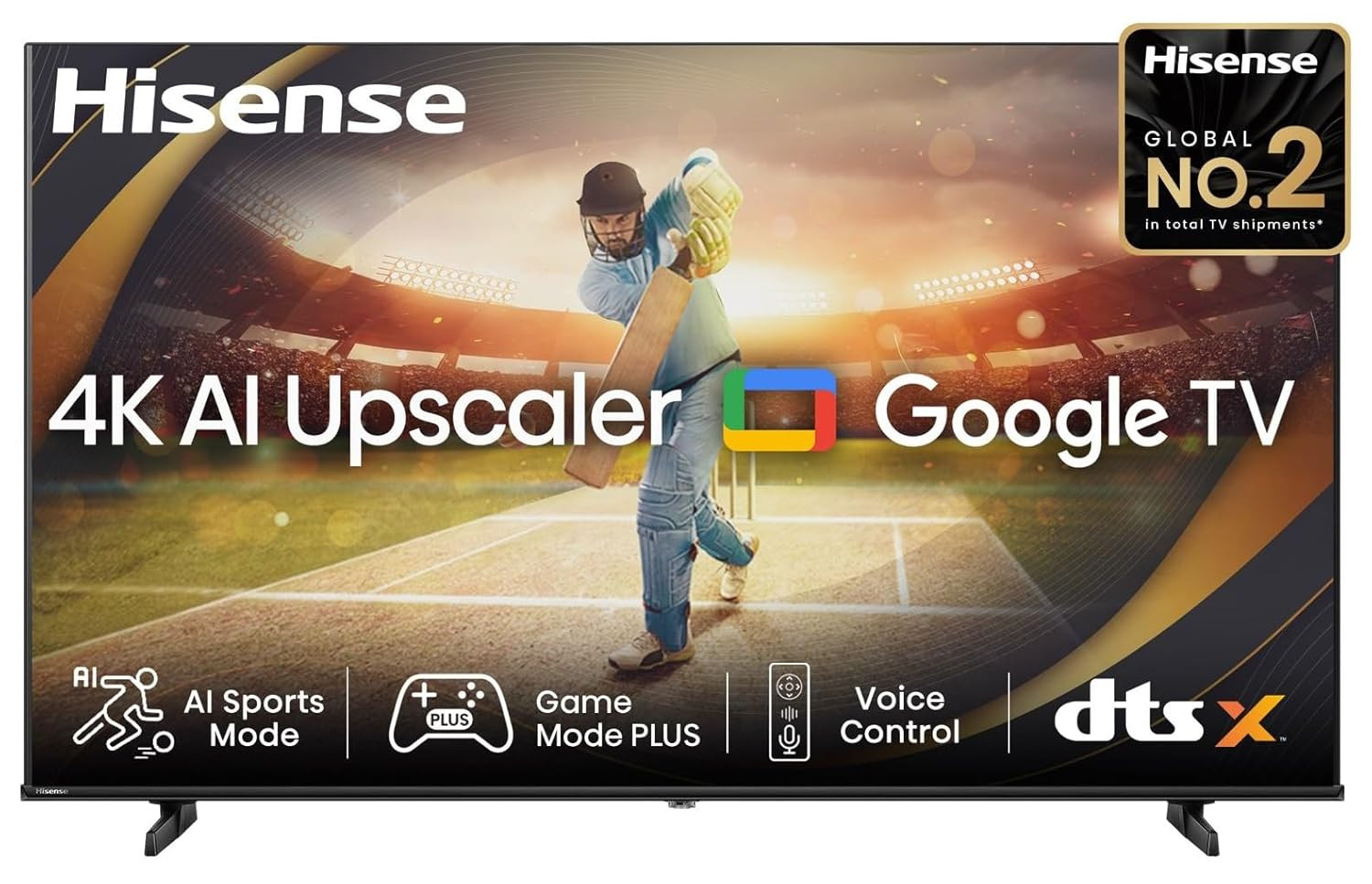Hisense 108 cm 43 inches E6N Series 4K Ultra HD Smart LED Google TV 43E6N Black