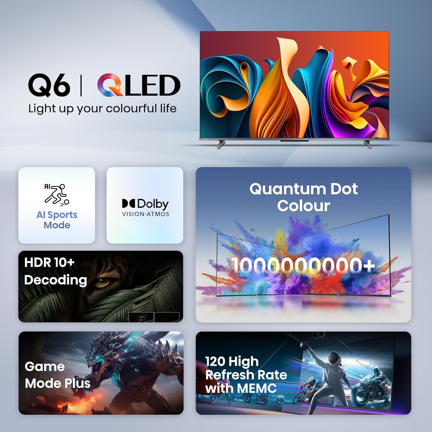 Hisense 126 cm 50 inches Q6N Series 4K Ultra HD Smart Google QLED TV Grey