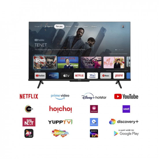 Hisense 139 cm (55 inches) Bezelless Series 4K Ultra HD Smart LED Google TV 55A6H (Black)