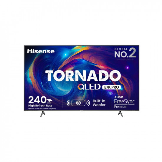 Hisense 139 cm 55 inches Tornado Series 4K Ultra HD Smart QLED TV 55E7K PRO Dark Grey