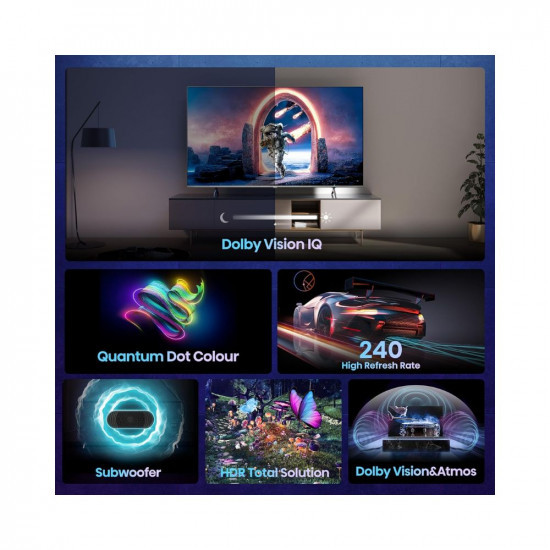 Hisense 139 cm 55 inches Tornado Series 4K Ultra HD Smart QLED TV 55E7K PRO Dark Grey