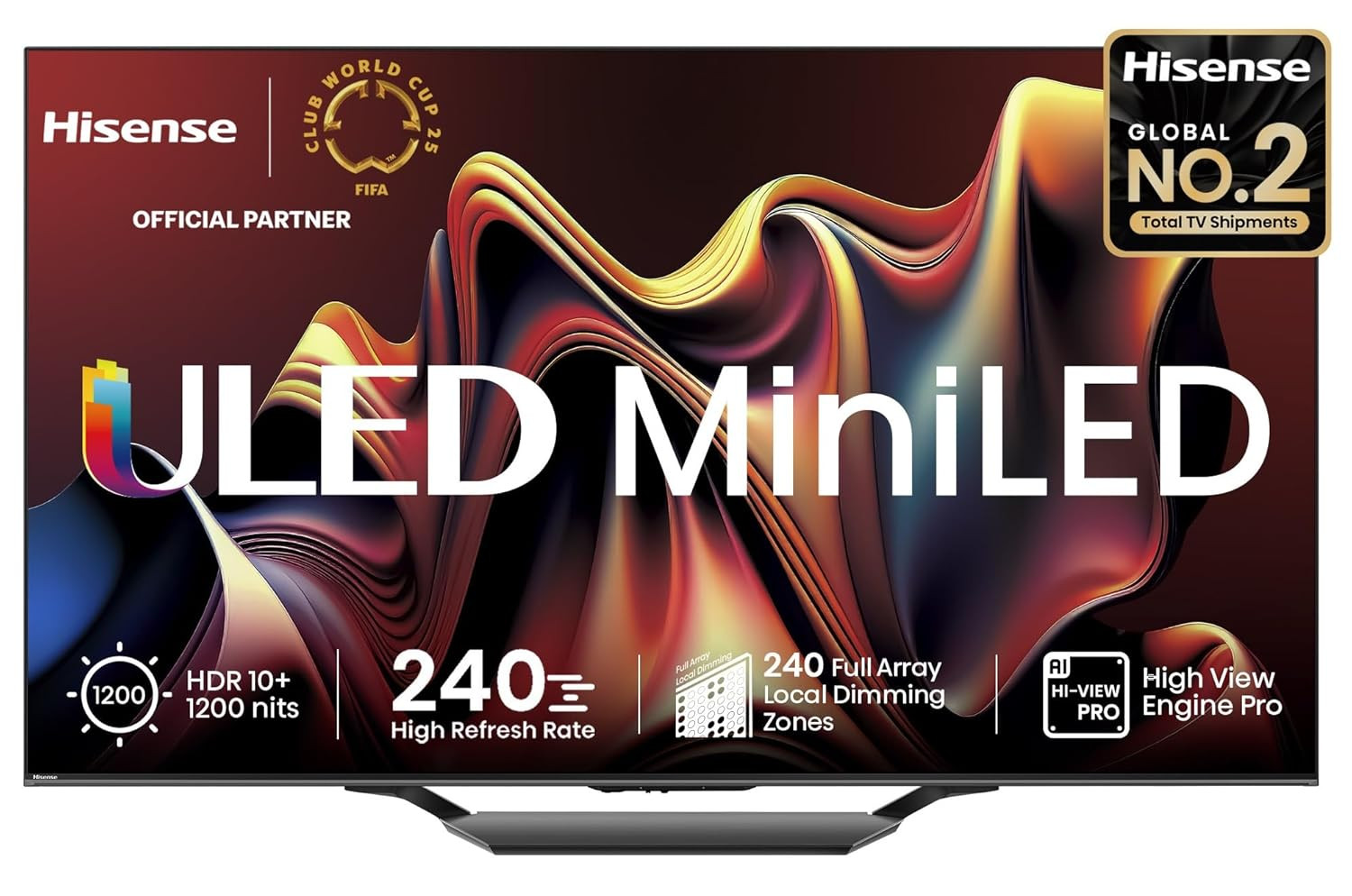Hisense 139 cm 55 inches U7N Series 4K Ultra HD Smart QLED Mini LED TV 55U7N Black