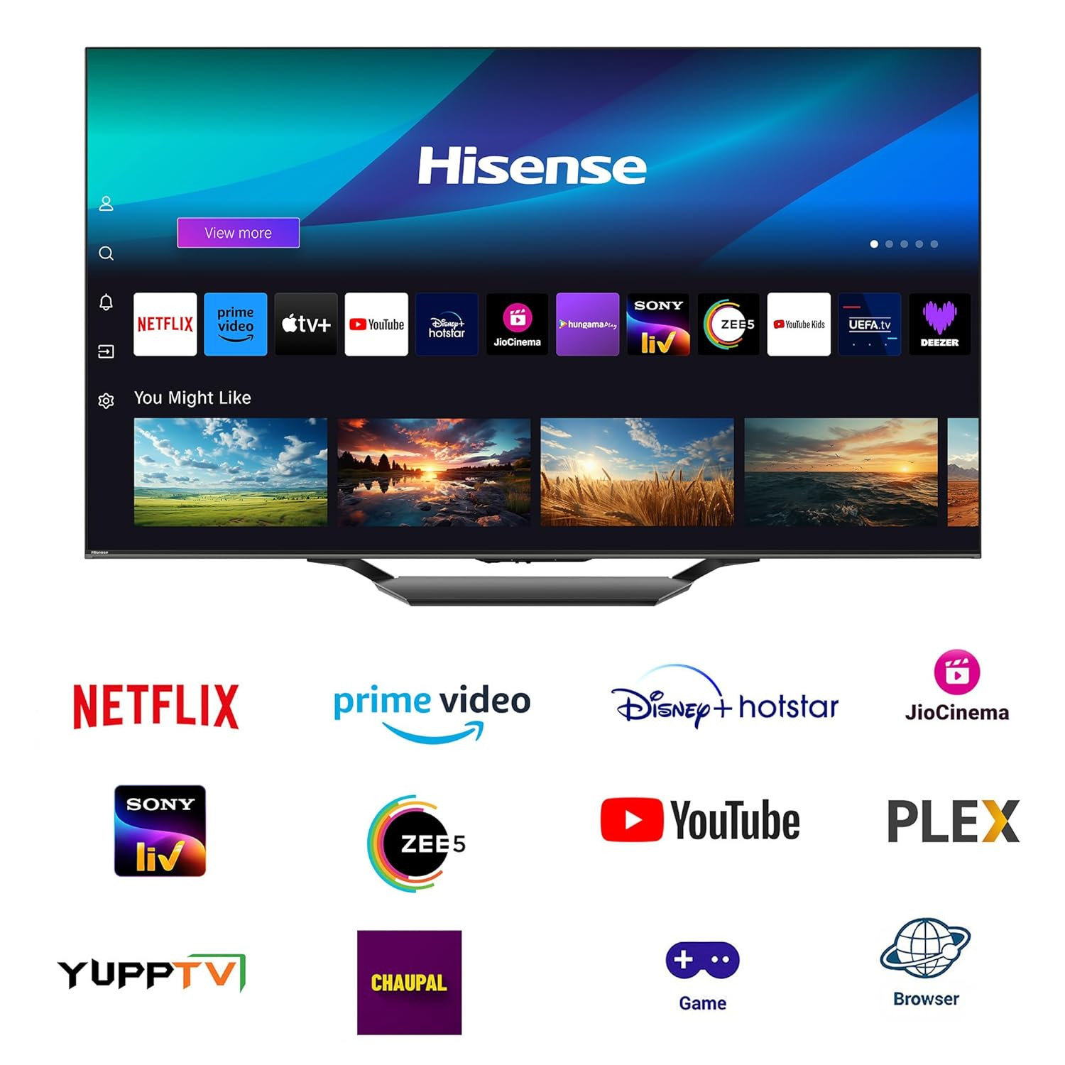 Hisense 139 cm 55 inches U7N Series 4K Ultra HD Smart QLED Mini LED TV 55U7N Black