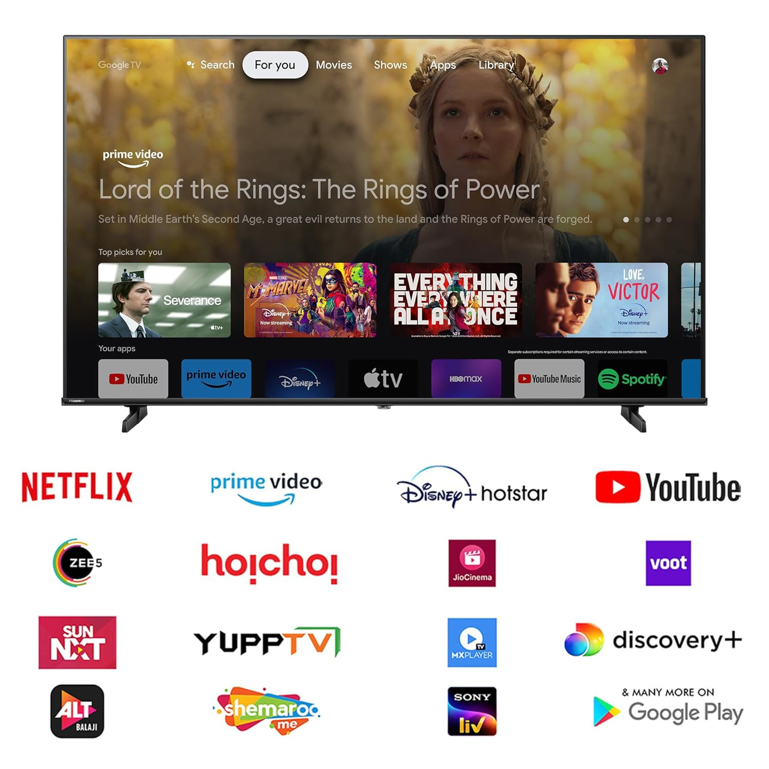 Hisense 164 cm 65 inches E6N Series 4K Ultra HD Smart LED Google TV 65E6N Black