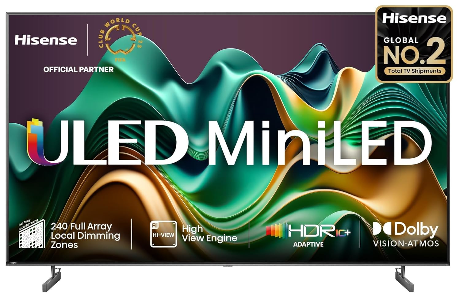 Hisense 164 cm 65 inches U6N PRO Series 4K Ultra HD Smart QLED Mini LED TV 65U6N PRO Black