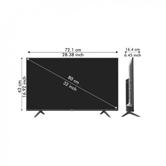 Hisense 80 cm 32 inches Android 11 Series HD Ready Smart Certified Android LED TV 32A4G Black  DTS Virtual X  Dolby Audio